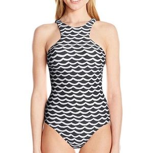 Seafolly tidal waves high neck one piece swimsuit